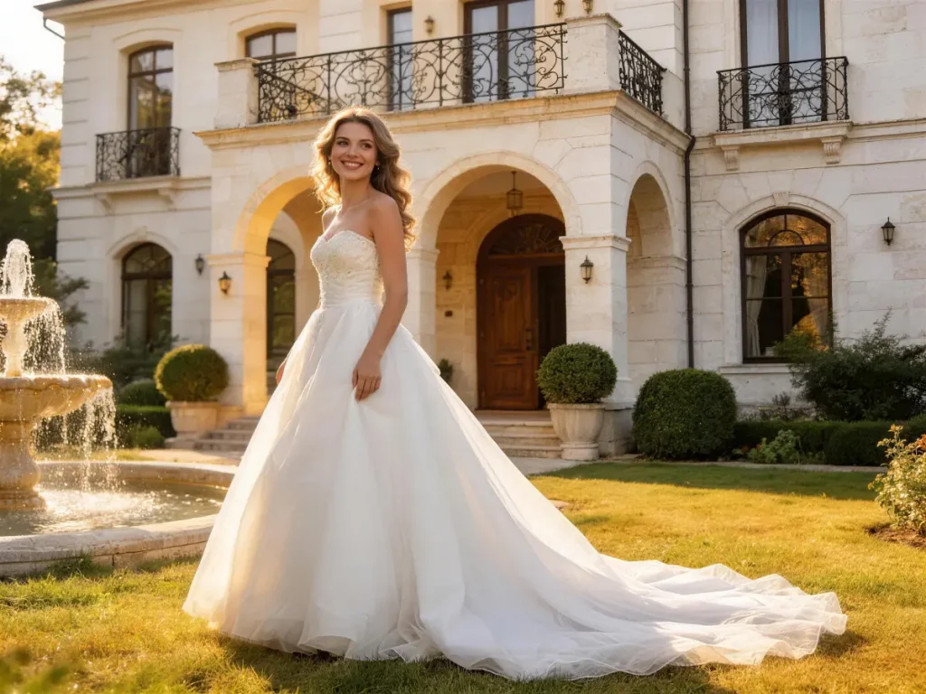 A voluminous black gothic wedding dress featuring an off-shoulder neckline and a matching dramatic cape.