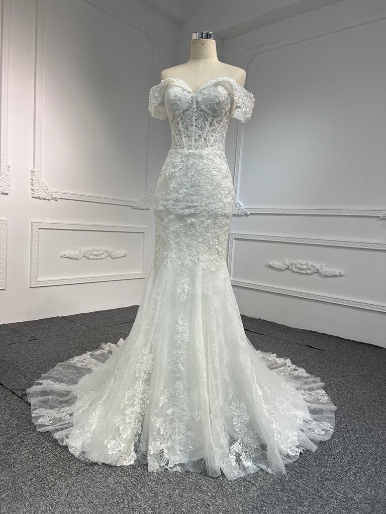 AH606 OEM#AH606 OFF THE SHOULDER LACE SWEETHEART MERMAID WEDDING DRESS - wholesale wedding dress