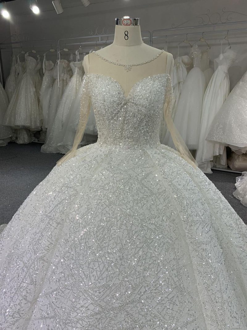 B203 B203#Luxurious And Sexy Shoulder Bead Grown Wedding Dress - wholesale wedding dress