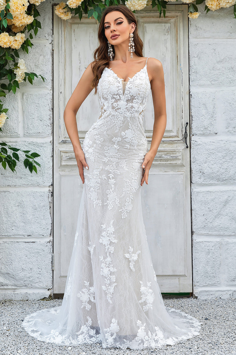 OEM-14 OEM-14 High-end lace, deep V, spaghetti straps,A-Line wedding dress - wholesale wedding dress
