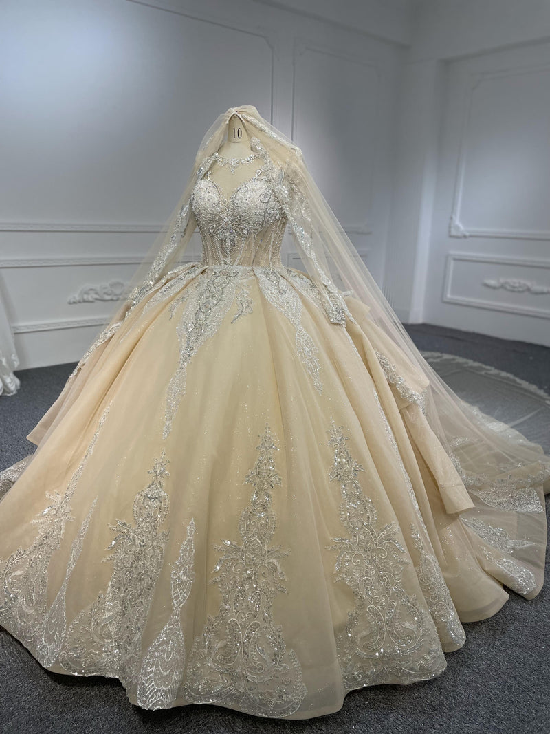 OEM-#29785 OEM #29785 fashion design strack-up layers long sleeves ballgown - wholesale wedding dress