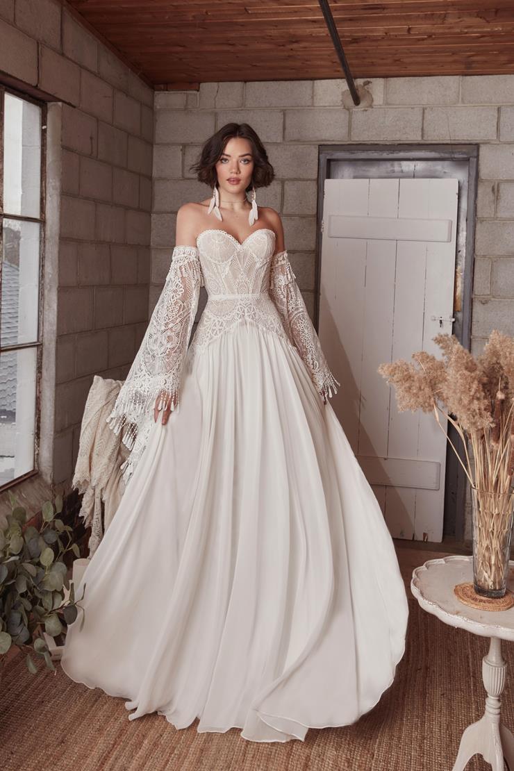 OEM-36 OEM-36 Strapless, detachable sleeves, lace appliqués ,A-line dress - wholesale wedding dress