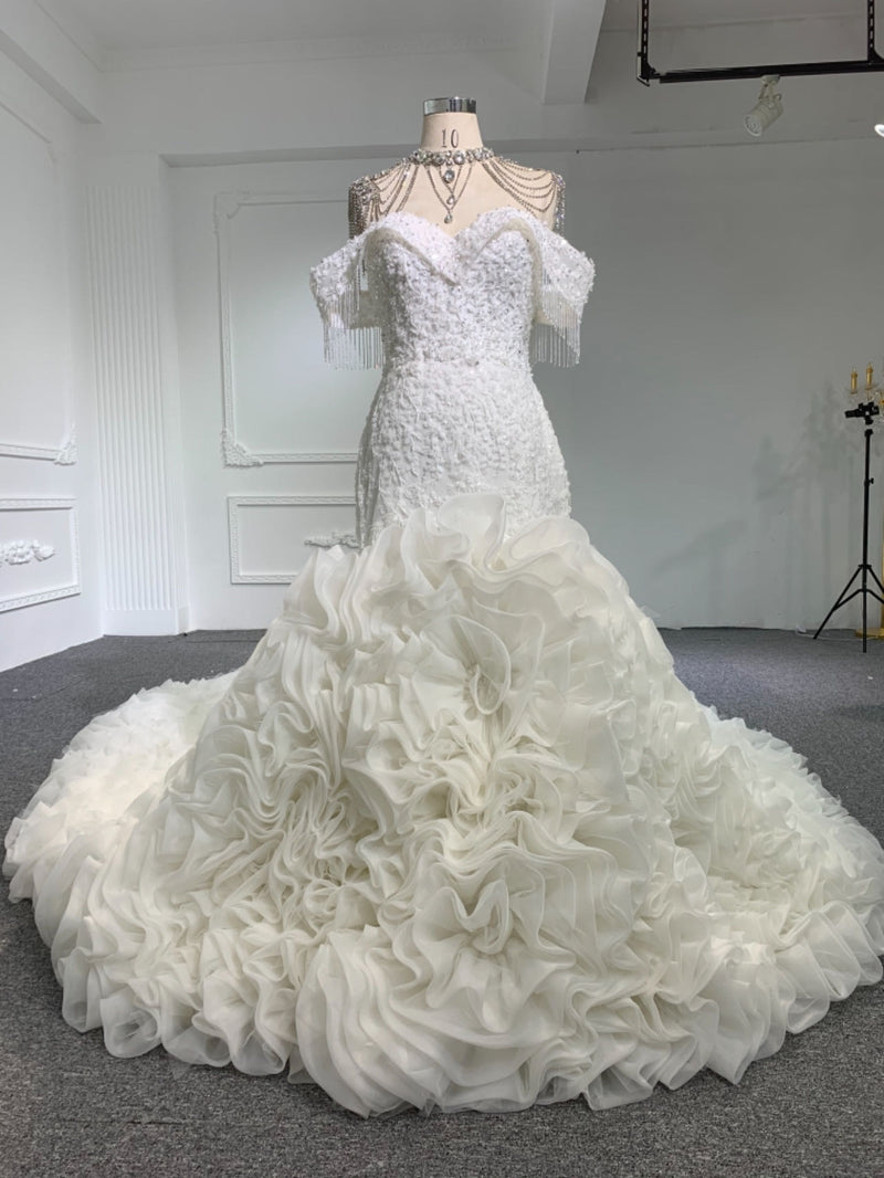 OEM004 OEM004 LUXURY Mermaid wedding dress with bubble hem - wholesale wedding dress