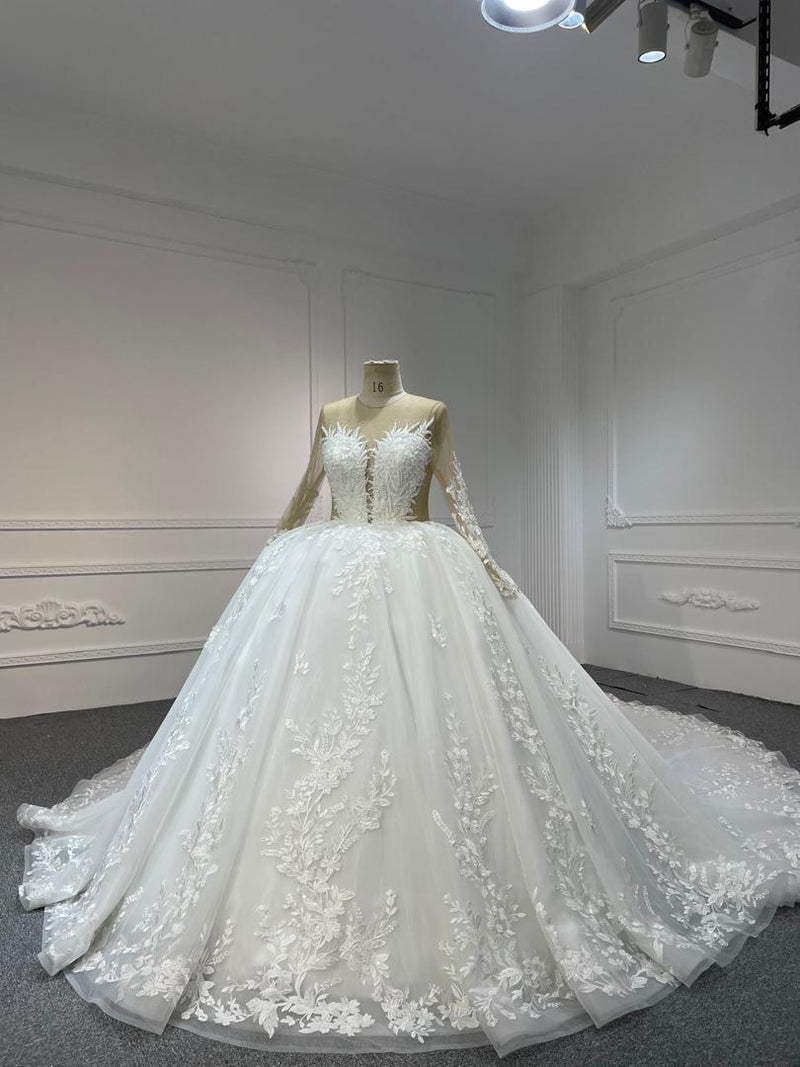 OEM24-7 OEM24-7 LUXURY SHORT SLEEVES WITH HEAVY BEADINGS BWLLGOWN - wholesale wedding dress