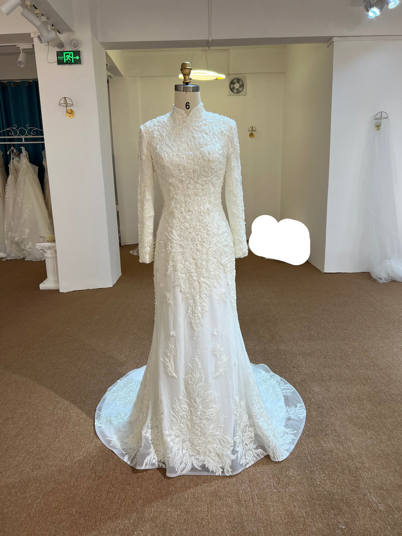 OEM25-33 OEM25-33 TIMELESS FITTED MUSLIM MERMAID DRESS - wholesale wedding dress
