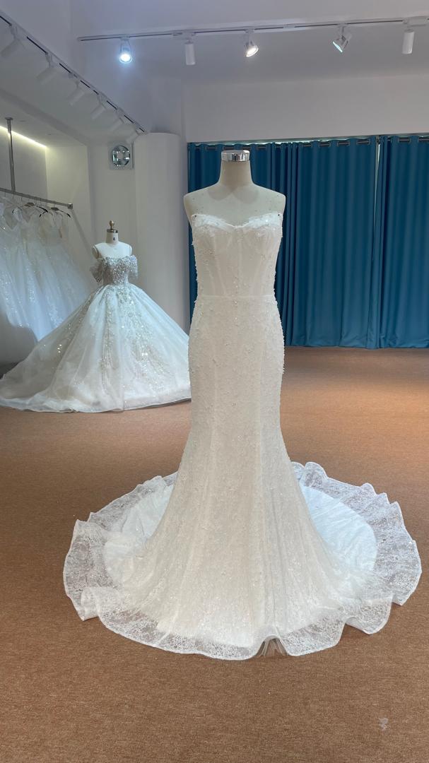 OEM25-39 OEM25-39 Strapless Sweetheart Mermaid Wedding Dress - Elegant Zipper Back Bridal Gown - wholesale wedding dress