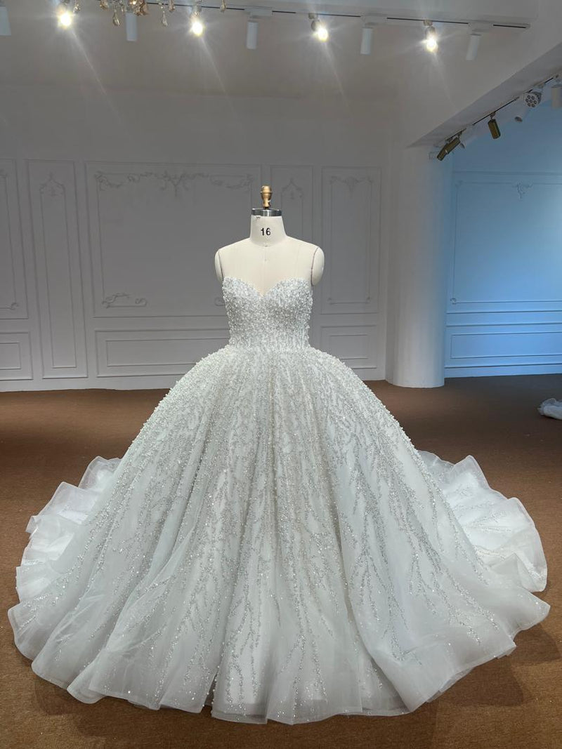 OEM26-32 OEM26-32 Beaded Strapless Ball Gown Wedding Dress – Full Skirt Bridal Gown with Back Lace-… - wholesale wedding dress