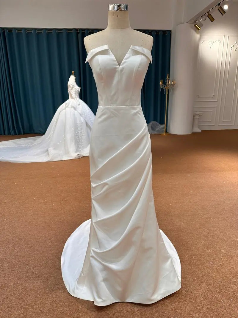 OEM26-5 OEM26-5 Satin Mermaid Wedding Dress | Elegant Fishtail Bridal Gown - wholesale wedding dress