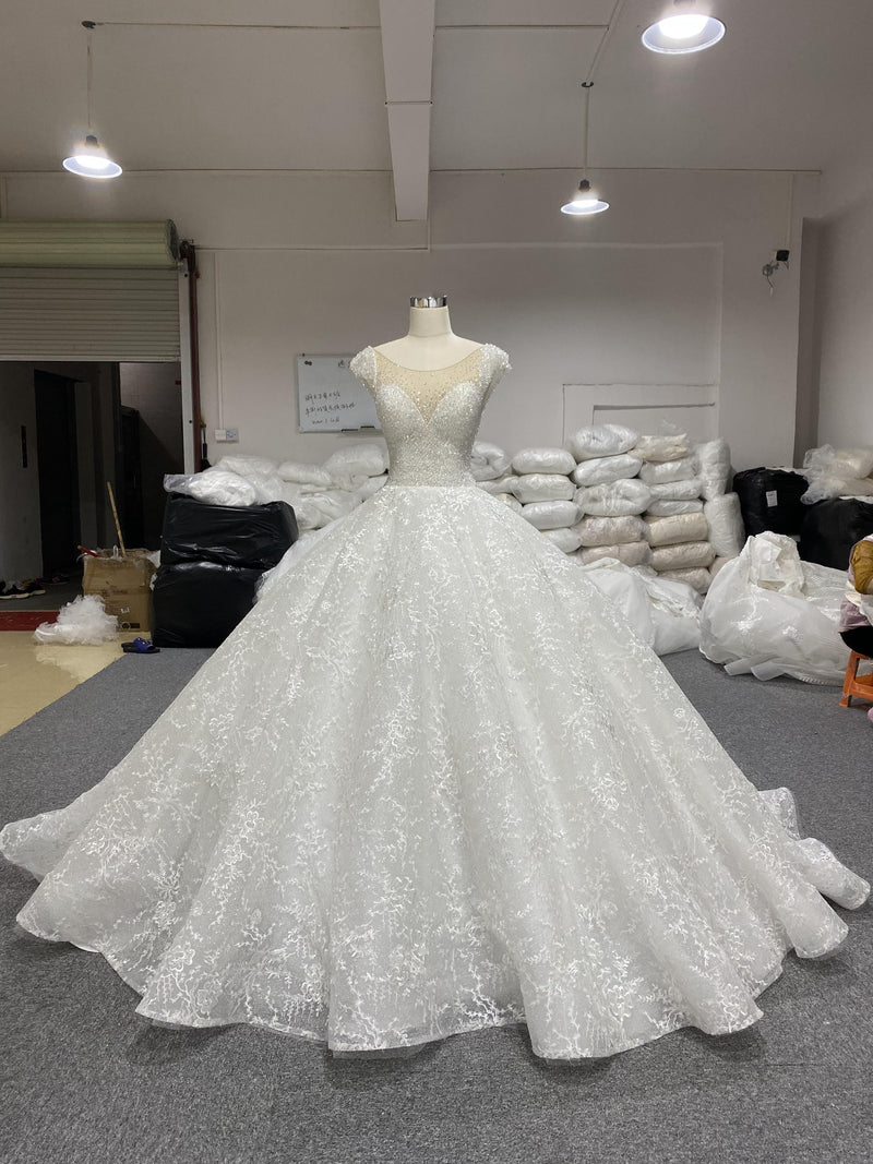 OEM26-911 OEM portrait crystal beadings princess gown wedding dress - wholesale wedding dress