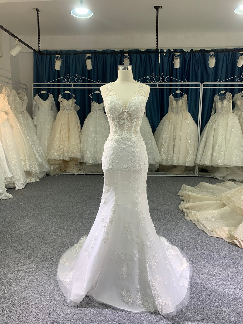 OEM26-919 OEM beautiful lace sexy mermaid wedding dress - wholesale wedding dress