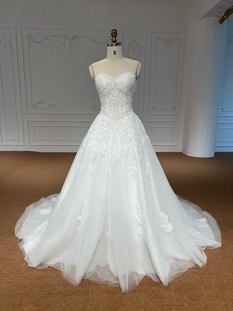 OEM601 OEM601 Strapless Sweetheart A-Line Wedding Dress - Corset Lace-Up Back Bridal Gown - wholesale wedding dress