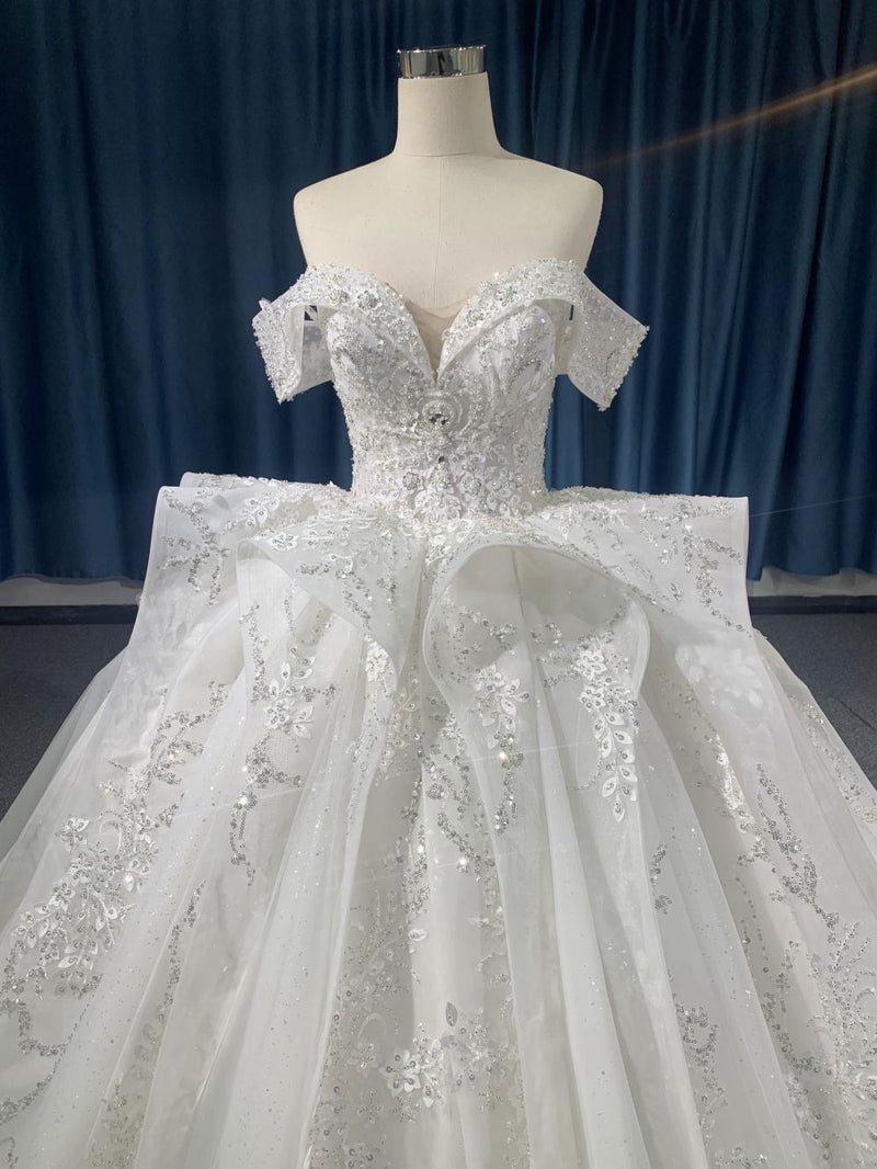 R2023 R2023 # Armhole Sleeved Spired Beads Lace multi -Large Wedding Dress - wholesale wedding dress