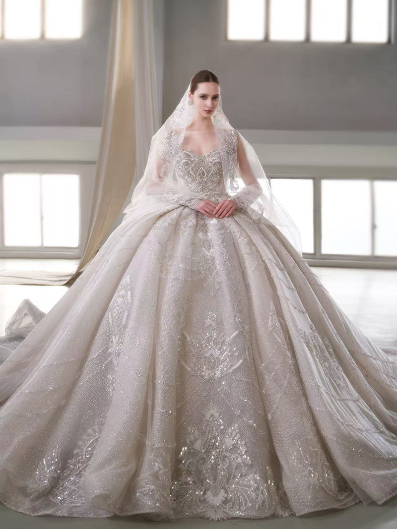 X25-90-A X25-90 A MAGNIFICENT STRAPLESS WEDDING DRESS ADORNED WITH GRADIENT RHINESTONES - wholesale wedding dress