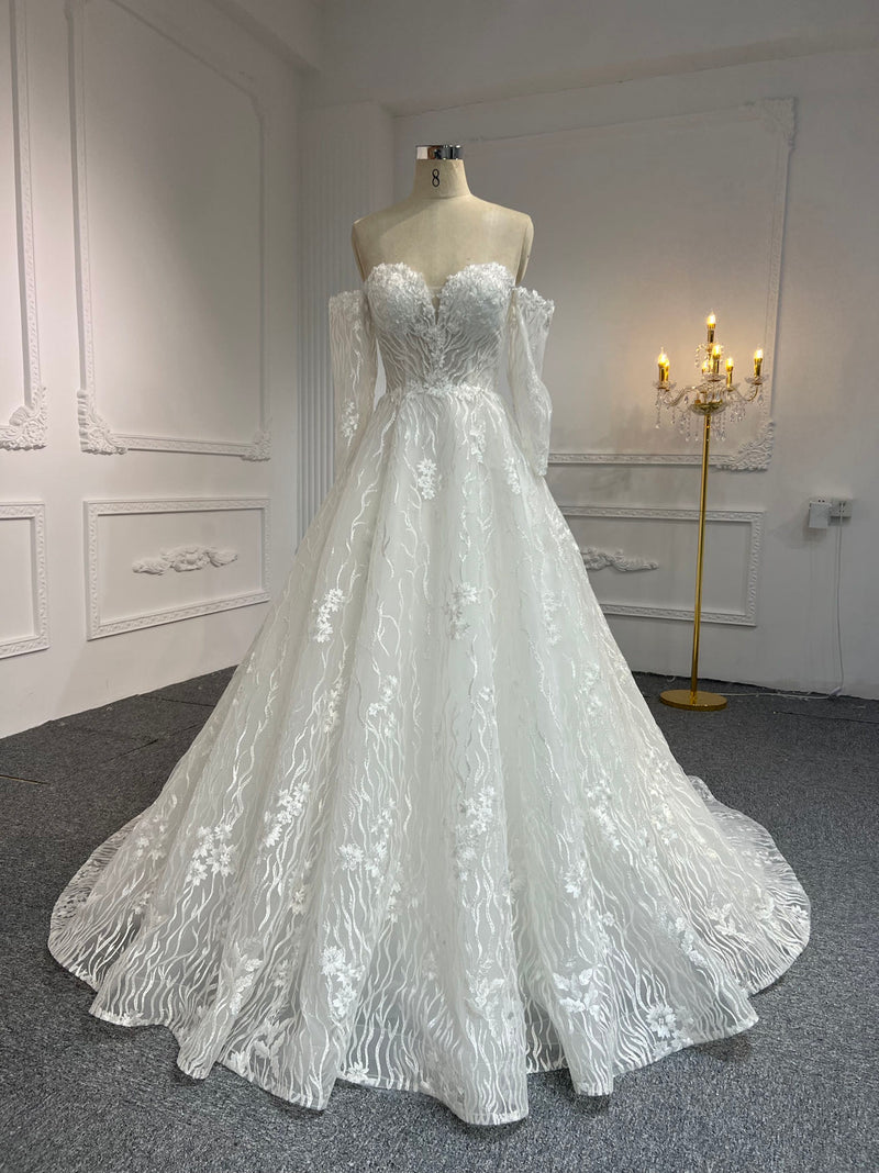 Y2303 OEM#Y2303 LACE BEADINGS A LINE WEDDING DRESS - wholesale wedding dress