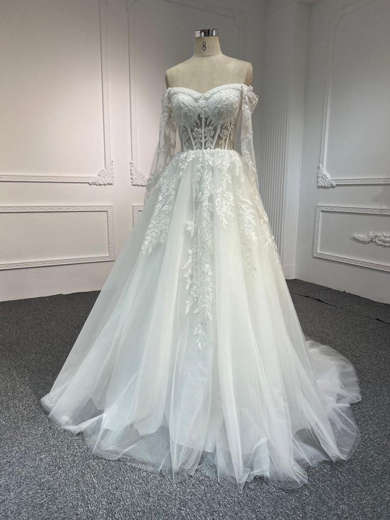 Y2322 OEM#Y2322 LACE BEADINGS A LINE WEDDING DRESS - wholesale wedding dress
