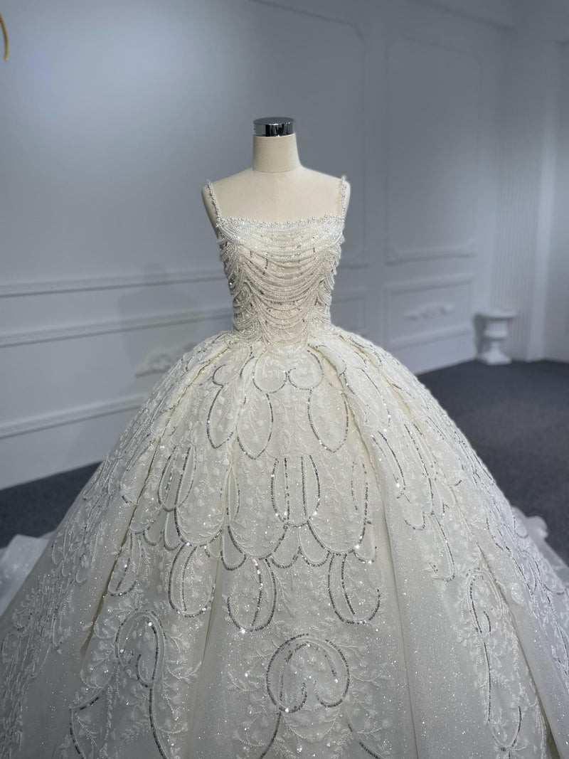 Z065 Z065- OEM Super Luxury Pears Train Beading Ballgown - wholesale wedding dress
