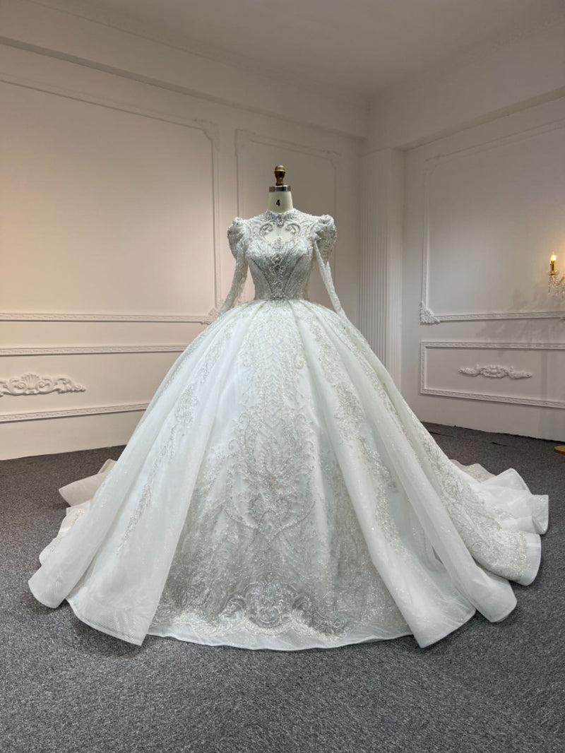 Z316 OEM#Z316 LUXURY LAYERING LONG SLEEVES WEDDING DRESS - wholesale wedding dress